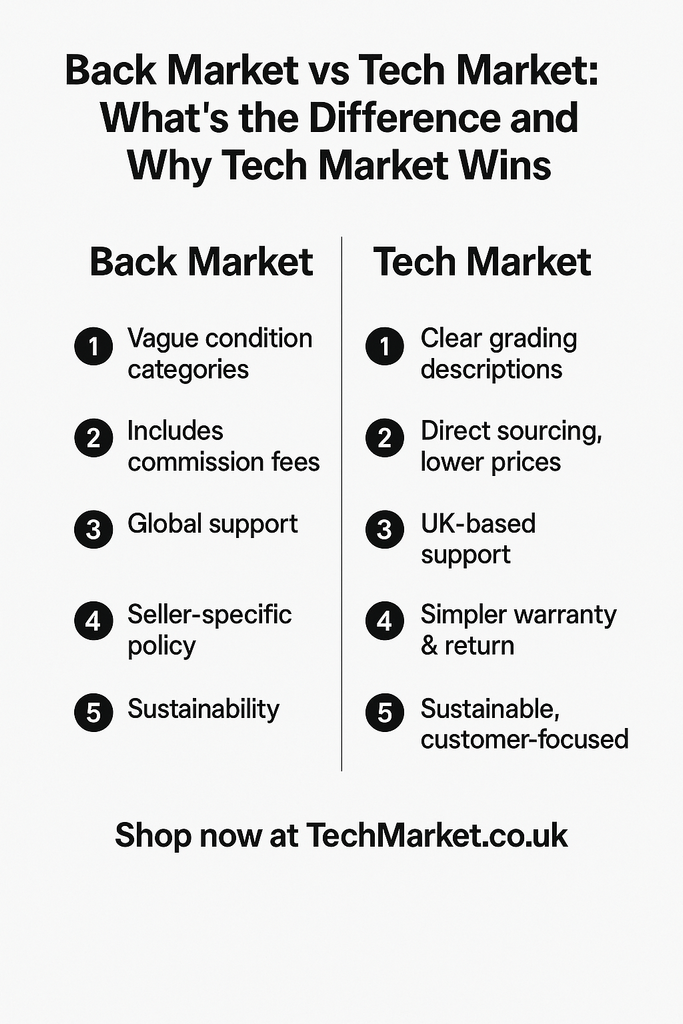 Back Market vs Tech Market: A Transparent Comparison for Smarter UK Tech Buyers