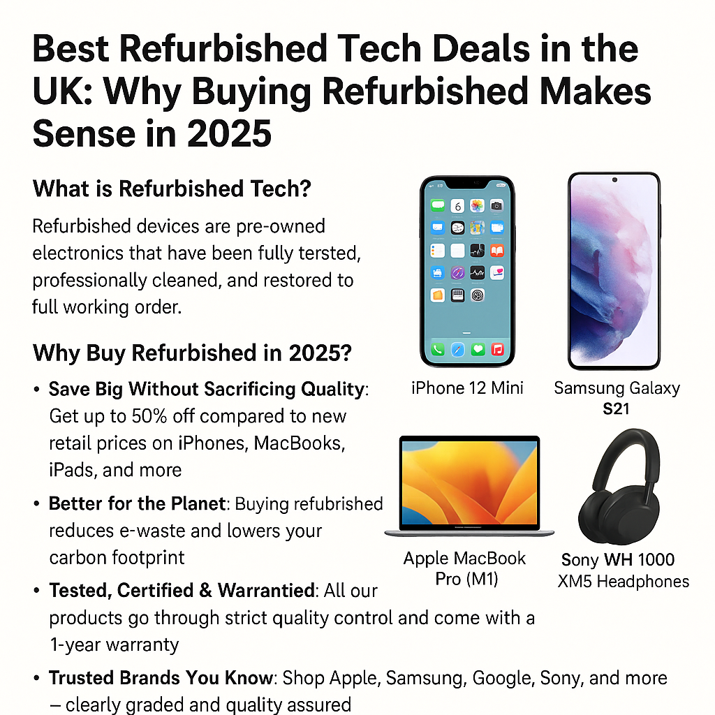 Best Refurbished Tech Deals in the UK: Why Buying Refurbished Makes Sense in 2025