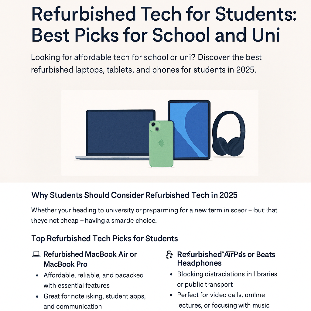 Refurbished Tech for Students: Best Picks for School and Uni