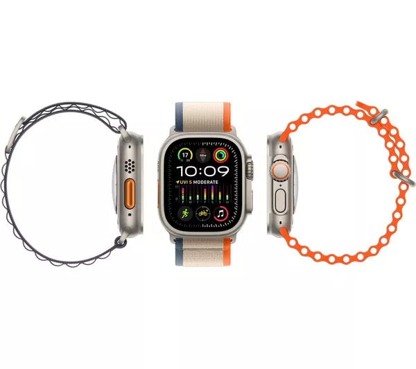 Apple Watch Ultra 2 GPS + Cellular, 49mm Titanium Case with Green/Grey Trail Loop - S/M - Pristine