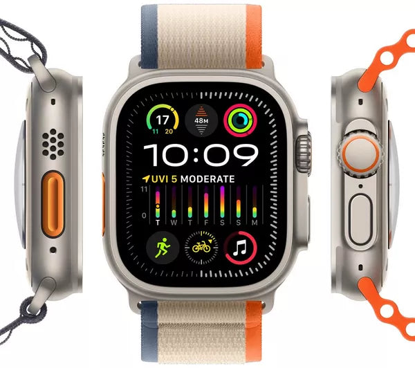 Apple Watch Ultra 2 GPS + Cellular, 49mm Titanium Case with Green/Grey Trail Loop - S/M - Pristine