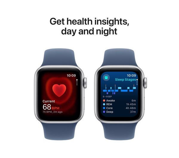 APPLE Watch SE 2 - 40mm Silver Aluminium Case with Denim Sport Band - S/M - Good