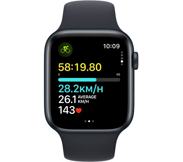 APPLE Watch SE (2023) - 44mm Midnight Aluminium Case with Midnight Sport Band, S/M - Very Good