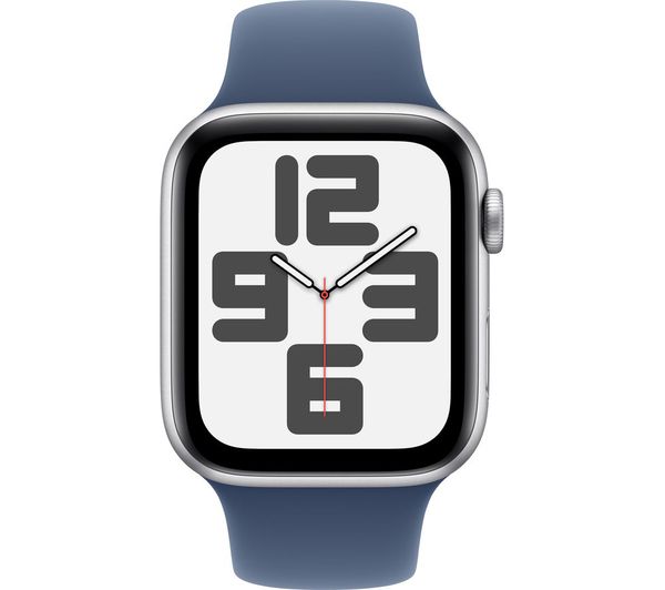 APPLE Watch SE 2 - 44mm Silver Aluminium Case with Denim Sport Band, M/L - Good