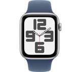 APPLE Watch SE 2 - 44mm Silver Aluminium Case with Denim Sport Band, M/L - Good