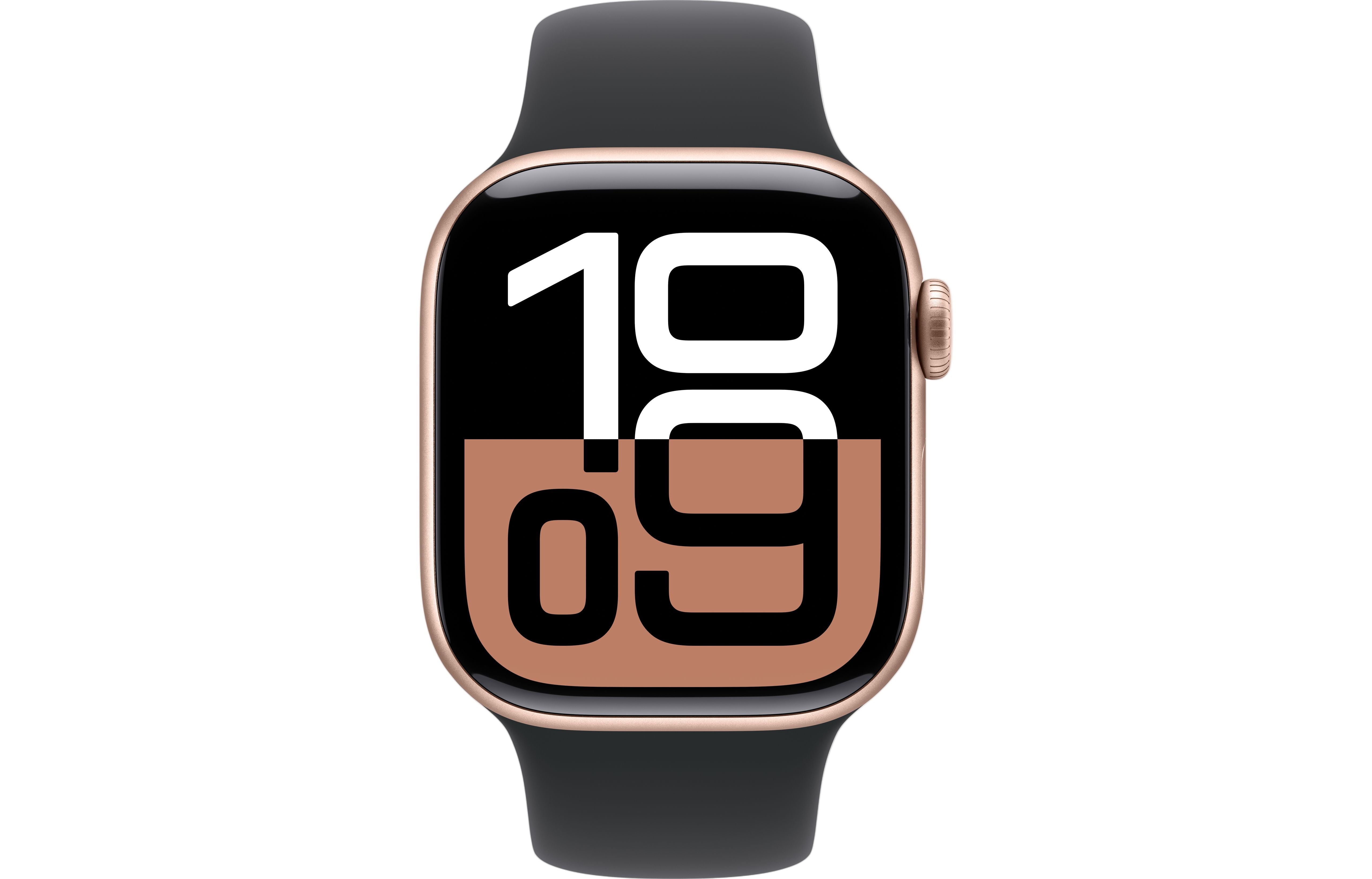 APPLE Watch Series 10 - 46mm Rose Gold Aluminium Case with Black Sport Band - Very Good
