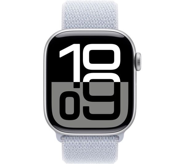 Apple Watch Series 10 GPS 42mm Silver Aluminium with Blue Cloud Sport Loop – Very Good