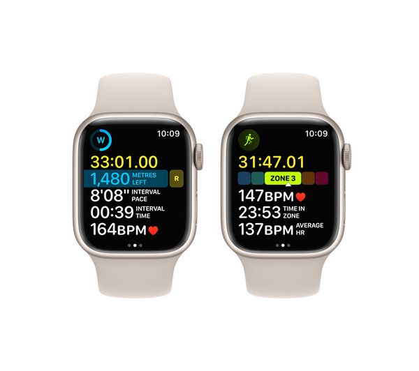 Apple Watch Series 8 GPS + Cellular, 41mm Starlight Aluminium Case with Starlight Sport Band - Good