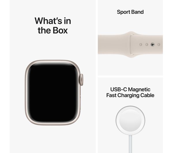 Apple Watch Series 8 GPS + Cellular, 41mm Starlight Aluminium Case with Starlight Sport Band - Good