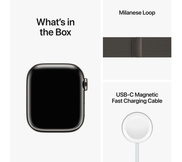 Apple Watch Series 8 Cellular 41mm Graphite with Milanese Loop โ Very Good
