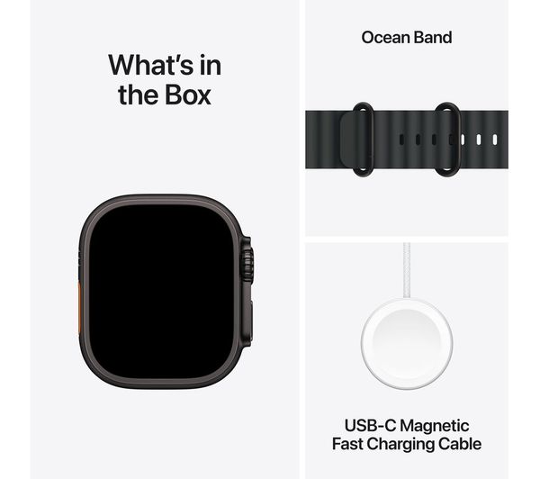 APPLE Watch Ultra 2 Cellular - 49mm Black Titanium Case with Black Ocean Band - Very Good
