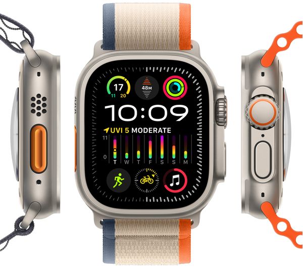 APPLE Watch Ultra 2 Cellular - 49mm Titanium Case with Black & Blue Trail Loop, S/M - Very Good