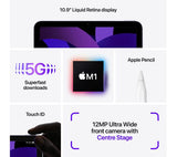 APPLE 10.9" iPad Air Cellular (2022) - 256GB, Starlight - Pristine