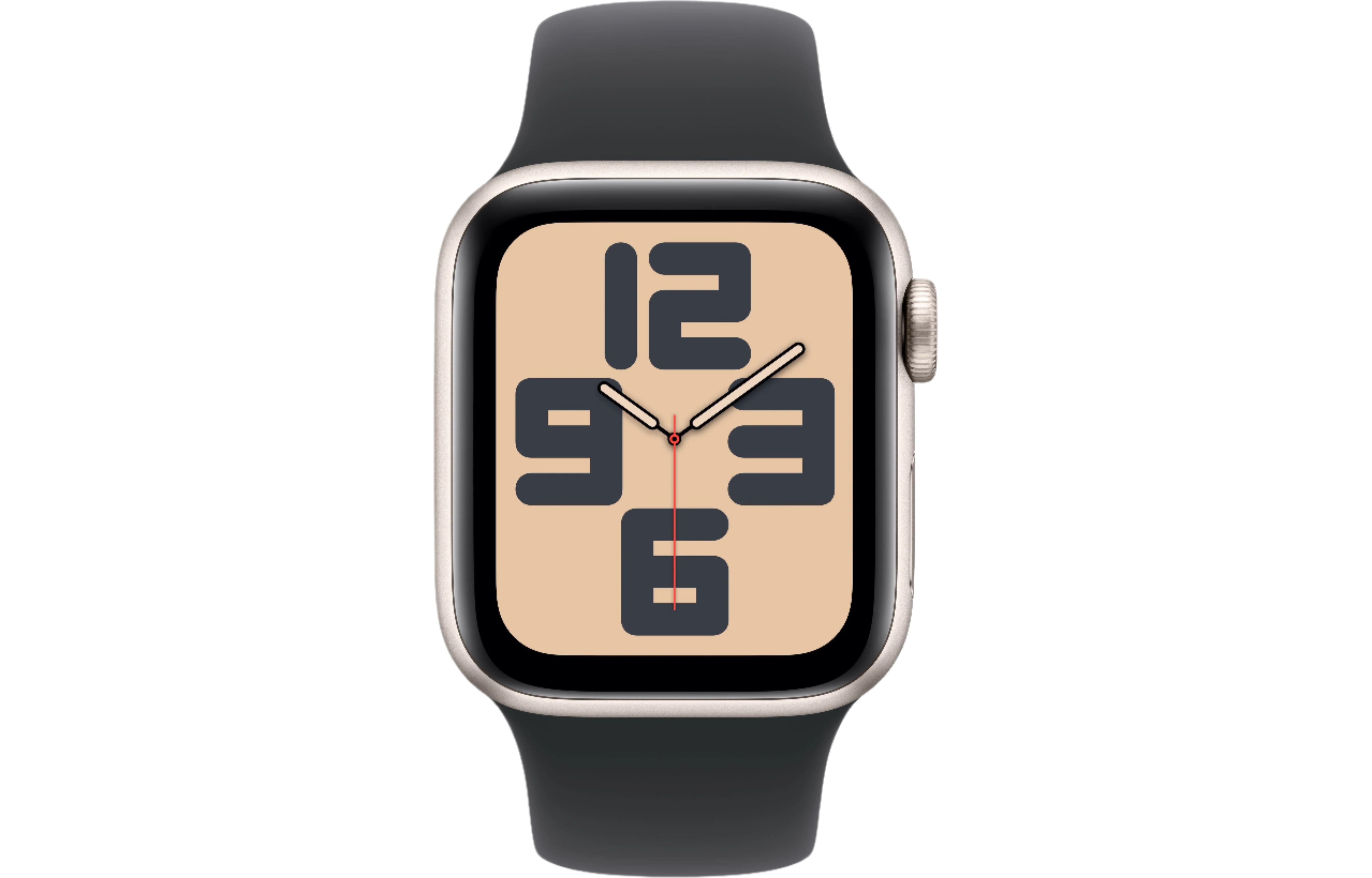 Apple Watch SE 2 GPS, 44mm Starlight Aluminium Case with Black Sport Band - Acceptable