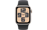 Apple Watch SE 2 GPS, 44mm Starlight Aluminium Case with Black Sport Band - Acceptable