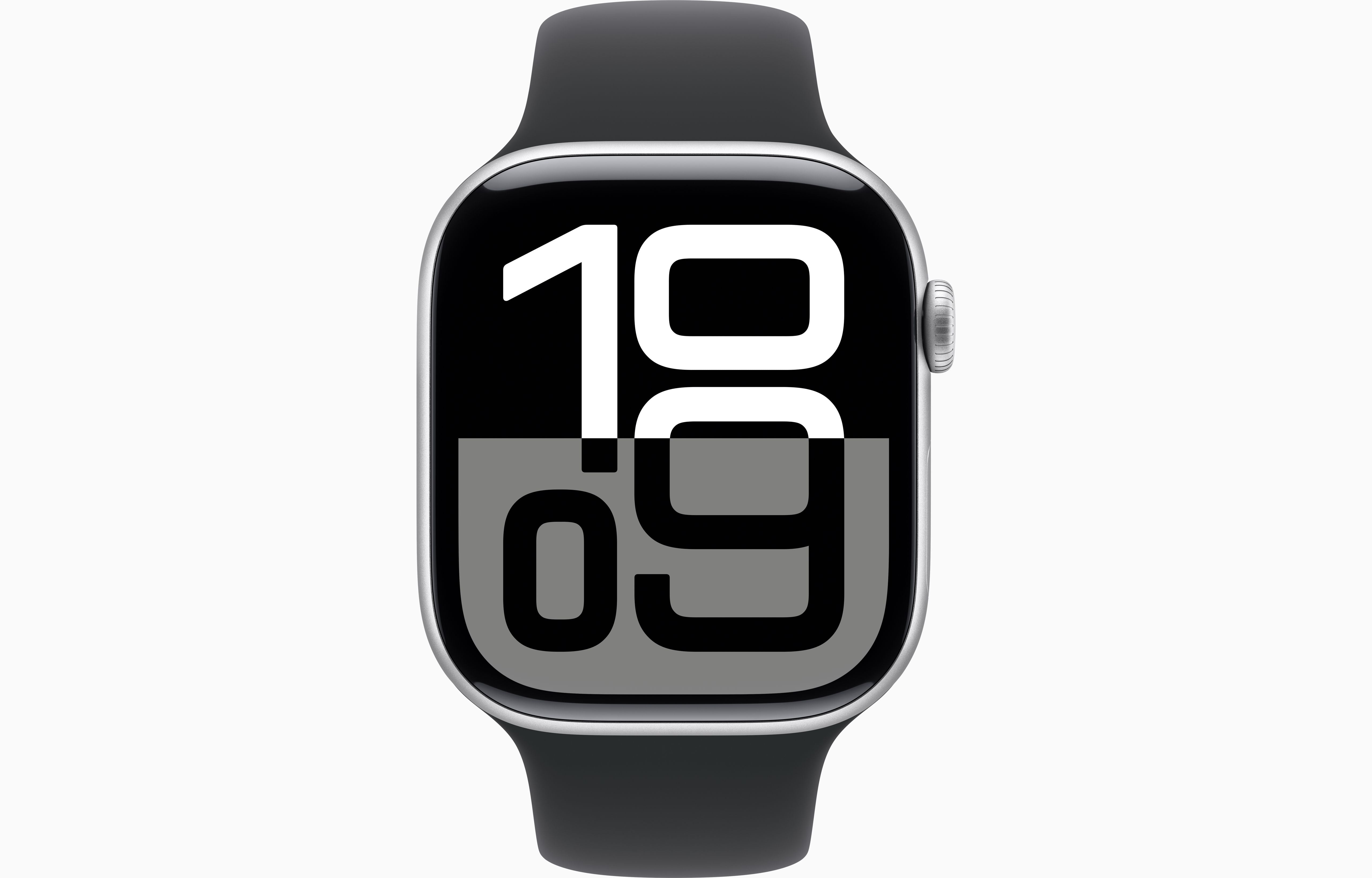 APPLE Watch Series 10 Cellular, 46mm Silver Aluminium Case with Black Sport Band - M/L - Pristine