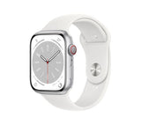 Apple Watch Series 8 Cellular 45mm Silver with White Sport Band – Pristine