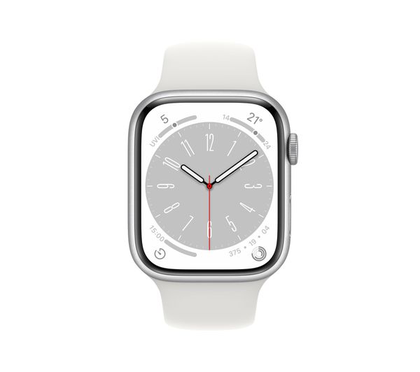 Apple Watch Series 8 Cellular 45mm Silver with White Sport Band – Pristine