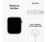 Apple Watch Series 8 Cellular 45mm Silver with White Sport Band – Pristine
