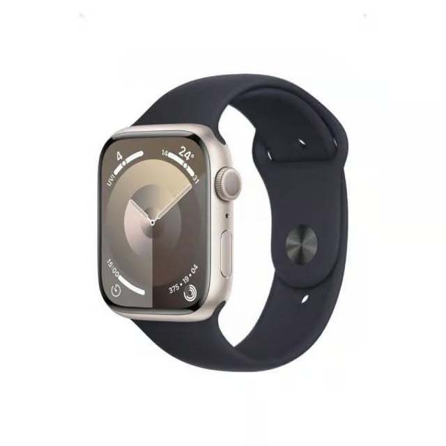 Apple Watch Series 9 GPS, 45mm Starlight Aluminium Case with Midnight Sport Band
