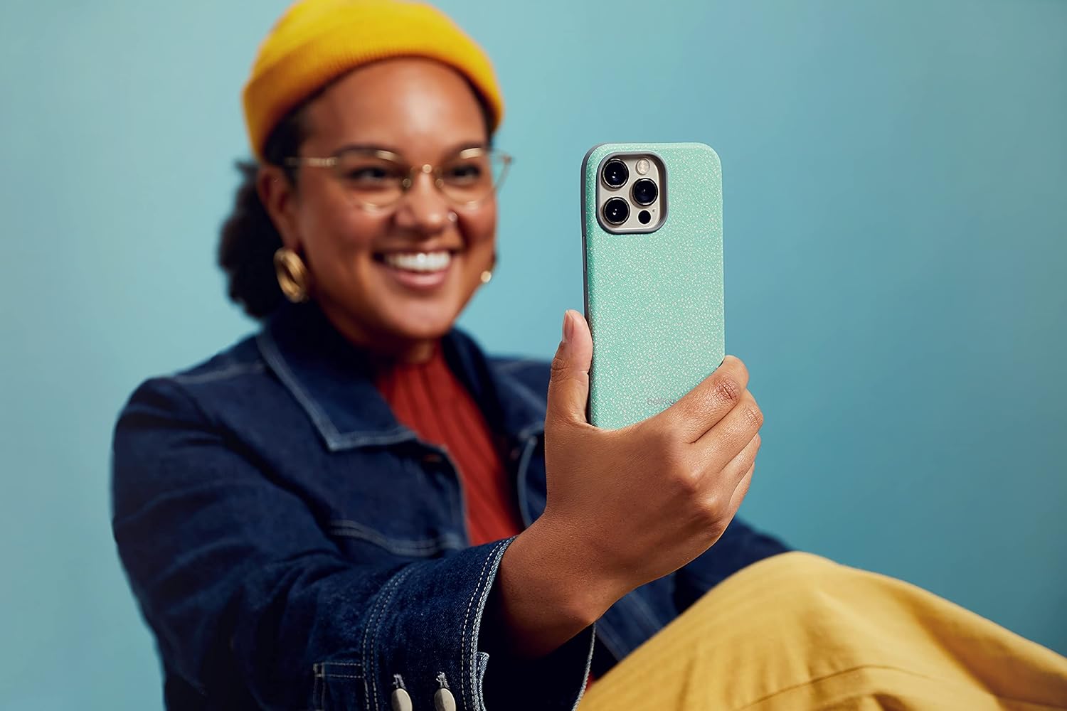 Bellroy Phone Case for iPhone 13 Pro Max (Leather iPhone Cover, Soft Microfiber Lining) - Citrus