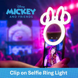 Disney Minnie Mouse Clip On Selfie Ring Light for Phone - Minnie Rechargeable LED Ring Light for iPhone and Other Devices- Minnie Mouse Small Ring Light - 3 Light Setting
