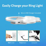 Disney Minnie Mouse Clip On Selfie Ring Light for Phone - Minnie Rechargeable LED Ring Light for iPhone and Other Devices- Minnie Mouse Small Ring Light - 3 Light Setting