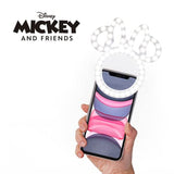Disney Minnie Mouse Clip On Selfie Ring Light for Phone - Minnie Rechargeable LED Ring Light for iPhone and Other Devices- Minnie Mouse Small Ring Light - 3 Light Setting