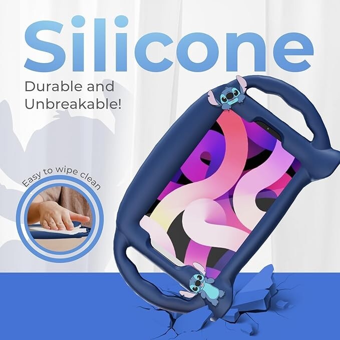 Disney Stitch Silicone Tablets Case Blue Fit 7-8" Fit iPad Mini & Samsung Tab