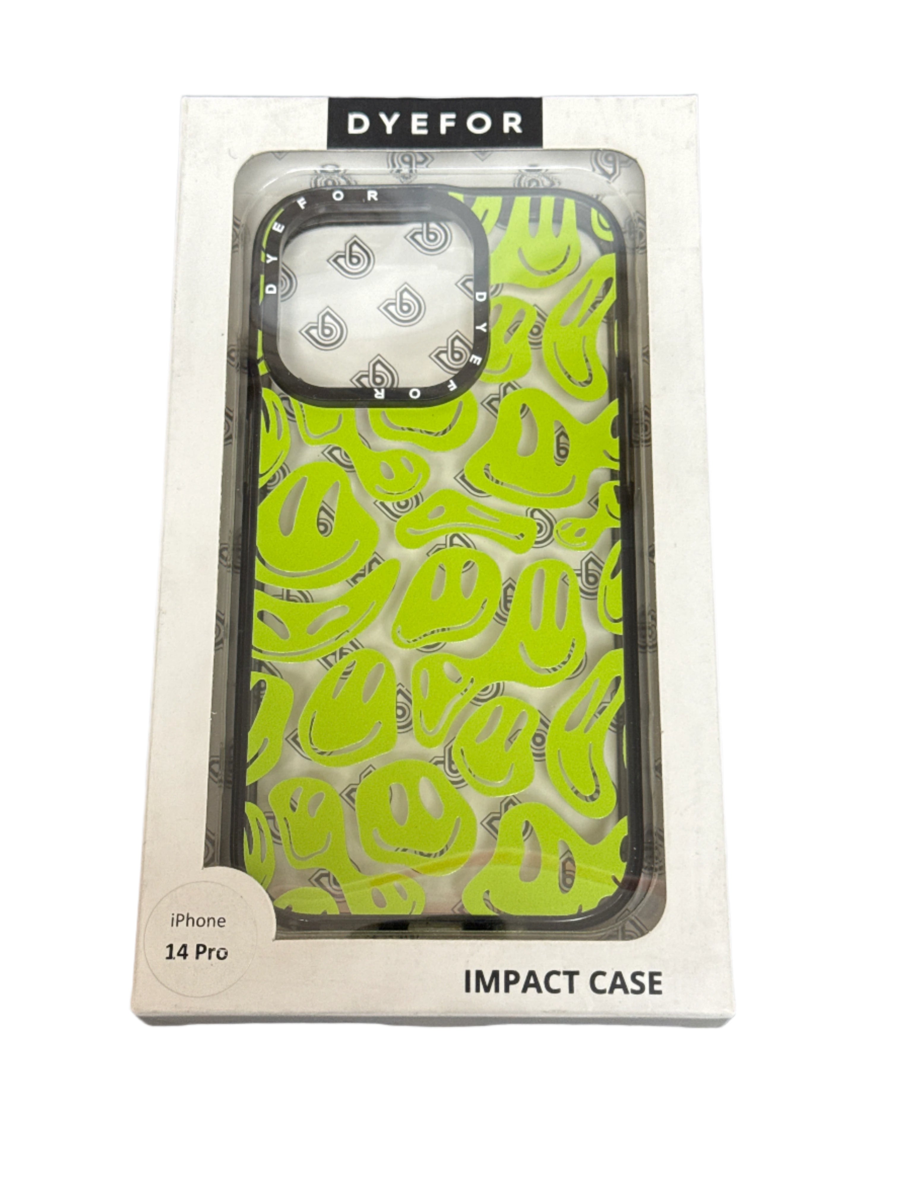 Dyefor Green Happy Face iPhone 14 Pro Case