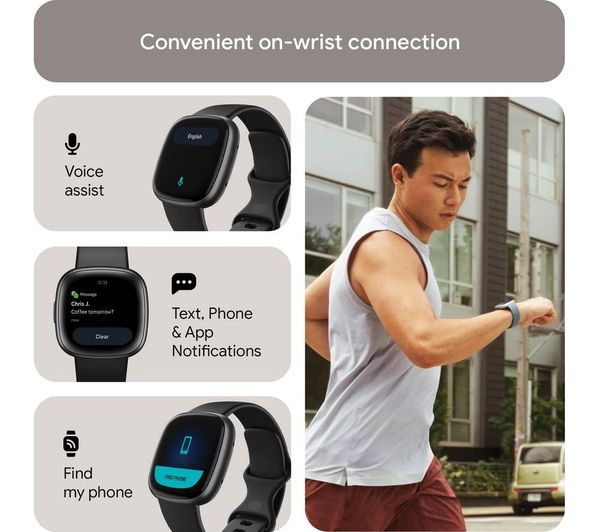 FITBIT Versa 4 Smart Watch - Black & Graphite - Good