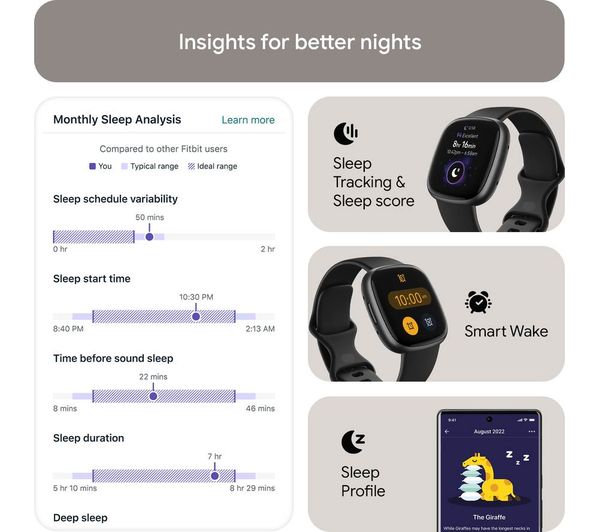 FITBIT Versa 4 Smart Watch - Black & Graphite - Good