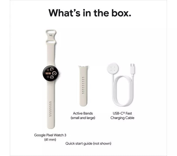GOOGLE Pixel Watch 3 WiFi - Black, Obsidian Band, 41mm - Pristine