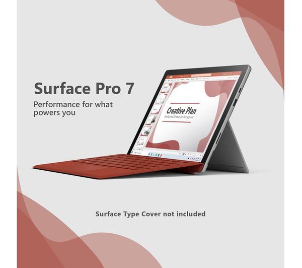 MICROSOFT 12.3" Surface Pro 7 - Intel® Core™ i3, 4GB RAM, 128GB SSD, Platinum - Pristine