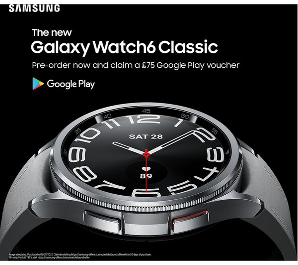 SAMSUNG Galaxy Watch6 Classic - Black, 43mm - Pristine