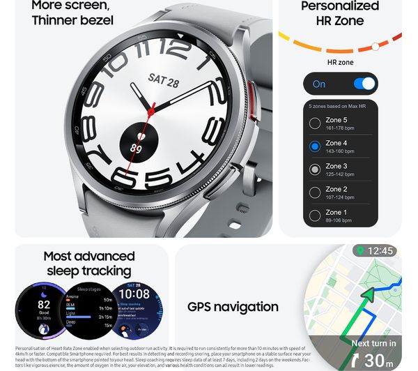 SAMSUNG Galaxy Watch6 Classic - Black, 43mm - Pristine