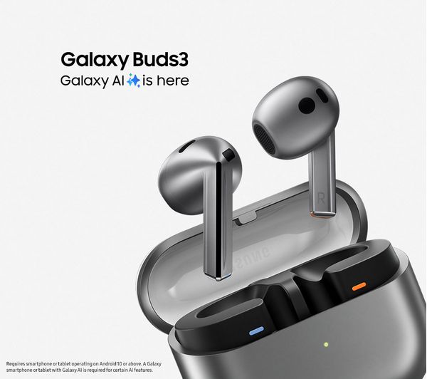 SAMSUNG Galaxy Buds3 Wireless Bluetooth Noise-Cancelling Earbuds - Silver - Pristine