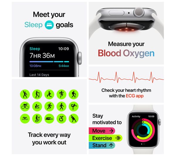 APPLE Watch Series 6 GPS - Blue Aluminium with Deep Navy Sports Band, 40mm - Very Good