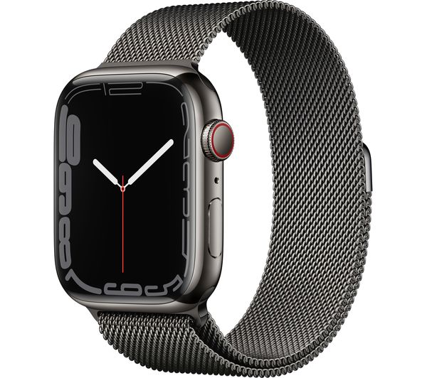 Apple Watch Series 7 GPS + Cellular - Graphite Stainless Steel with Graphite Milanese Loop, 45mm - Pristine
