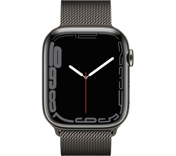 Apple Watch Series 7 GPS + Cellular - Graphite Stainless Steel with Graphite Milanese Loop, 45mm - Pristine