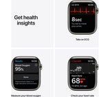 Apple Watch Series 7 GPS + Cellular - Silver Stainless Steel with Midnight Sport Band, 45mm - Good