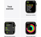 Apple Watch Series 7 GPS + Cellular - Silver Stainless Steel with Midnight Sport Band, 45mm - Good