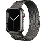 Apple Watch Series 7 GPS + Cellular - Graphite Stainless Steel with Graphite Milanese Loop, 45mm - Pristine