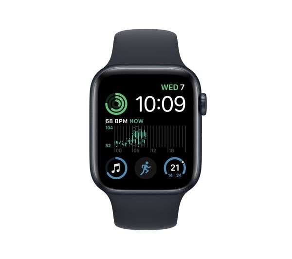 Apple Watch SE 2 GPS, 44mm Midnight Aluminium Case with Midnight Sport Band - Very Good