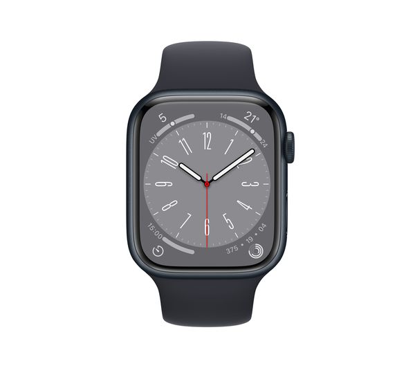 Apple Watch Series 8 GPS, 45mm Midnight Aluminium Case with Midnight Sport Band - M/L - Very Good