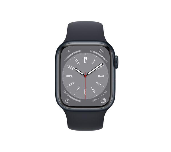 Apple Watch Series 8 GPS, 41mm Midnight Aluminium Case with Midnight Sports Band - M/L - Pristine