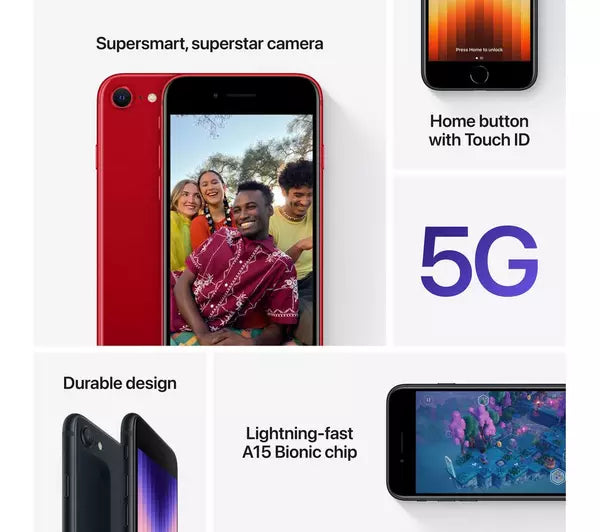 APPLE iPhone SE (2022) - 64 GB, Red Unlocked Acceptable
