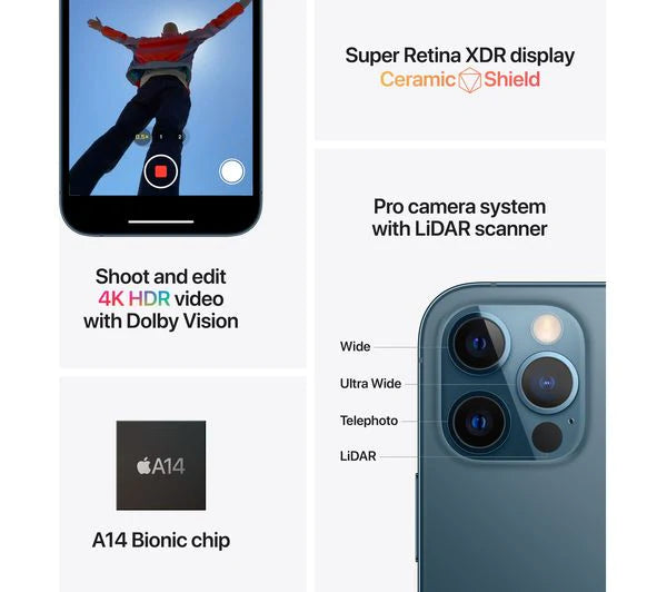 Apple iPhone 12 Pro 128GB Pacific Blue Unlocked Good
