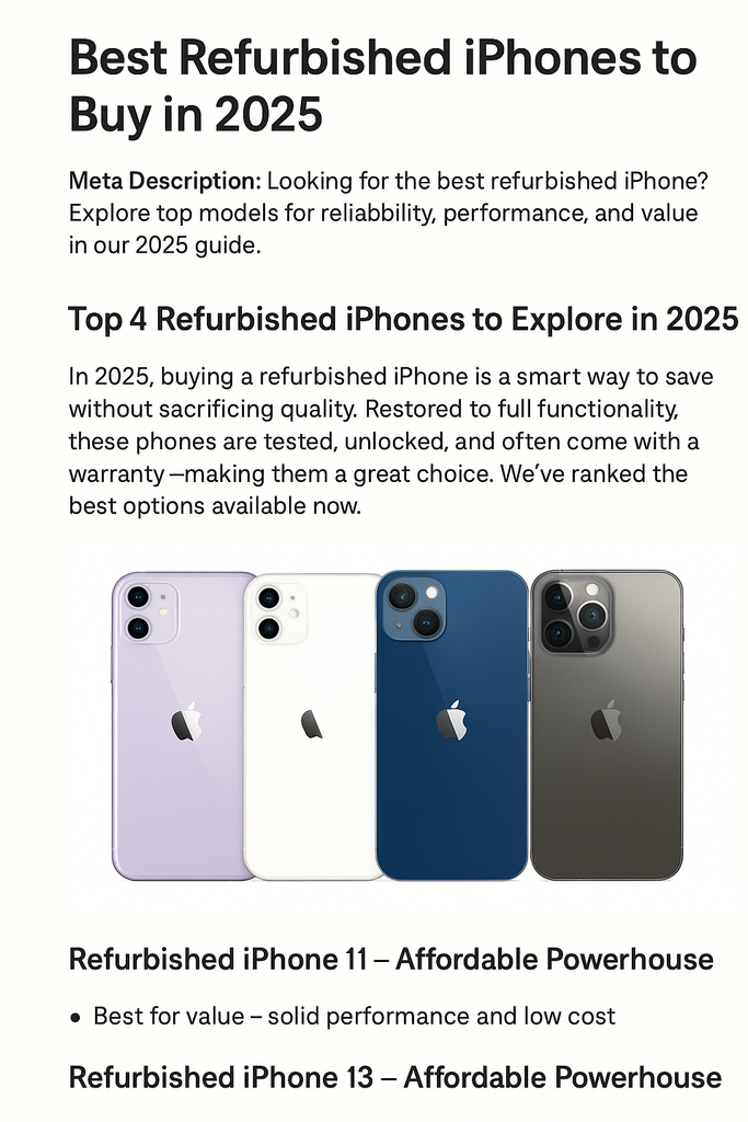 Best Refurbished iPhones to Buy in 2025