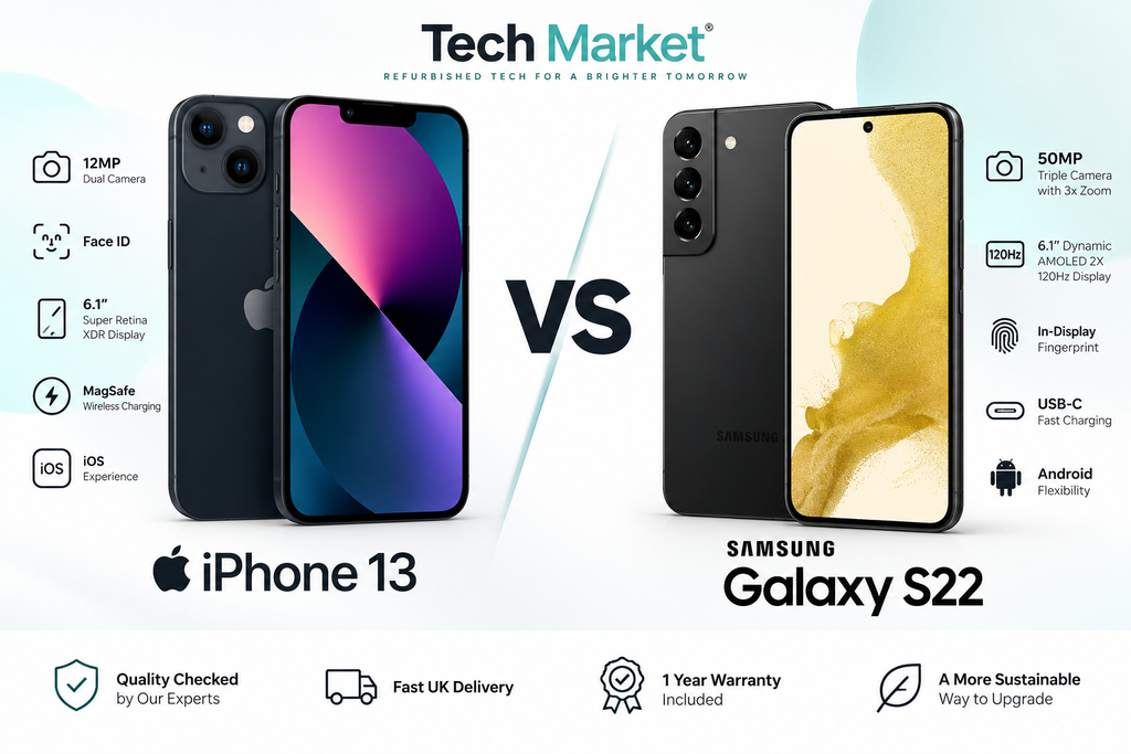 iPhone 13 vs Samsung Galaxy S22 Refurbished UK (2026): Which Is Better Value?